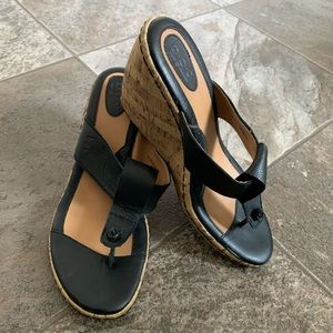 Boc black wedge sandals